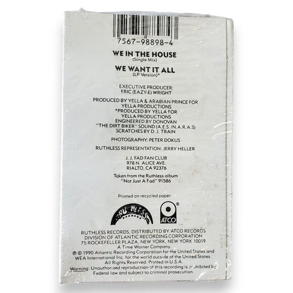 JJ Fad We In The House Sealed 1990 Cassette Single, Hip-Hop Rap Ruthless Records - Picture 3 of 10